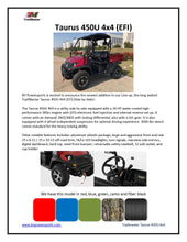 Load image into Gallery viewer, Trailmaster Taurus 450-U UTV High/Low Gear- 4 wheel Drive, Front and Rear Lock Out, Shaft Drive, 200 Lb. Dump Bed.