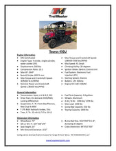 Load image into Gallery viewer, Trailmaster Taurus 450-U UTV High/Low Gear- 4 wheel Drive, Front and Rear Lock Out, Shaft Drive, 200 Lb. Dump Bed.