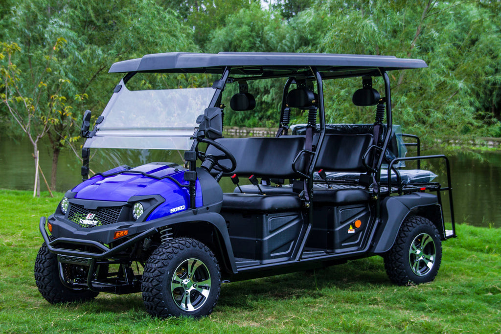 Taurus 80ED GV 6 seat, 72 volt, Rear seat flips over for storage, extended roof, McPherson Strut suspension