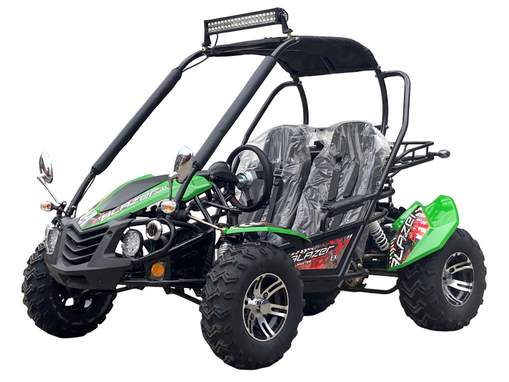 TrailMaster Blazer 200EX EFI Buggy Go Kart, LED Light Bar, Windshield Included