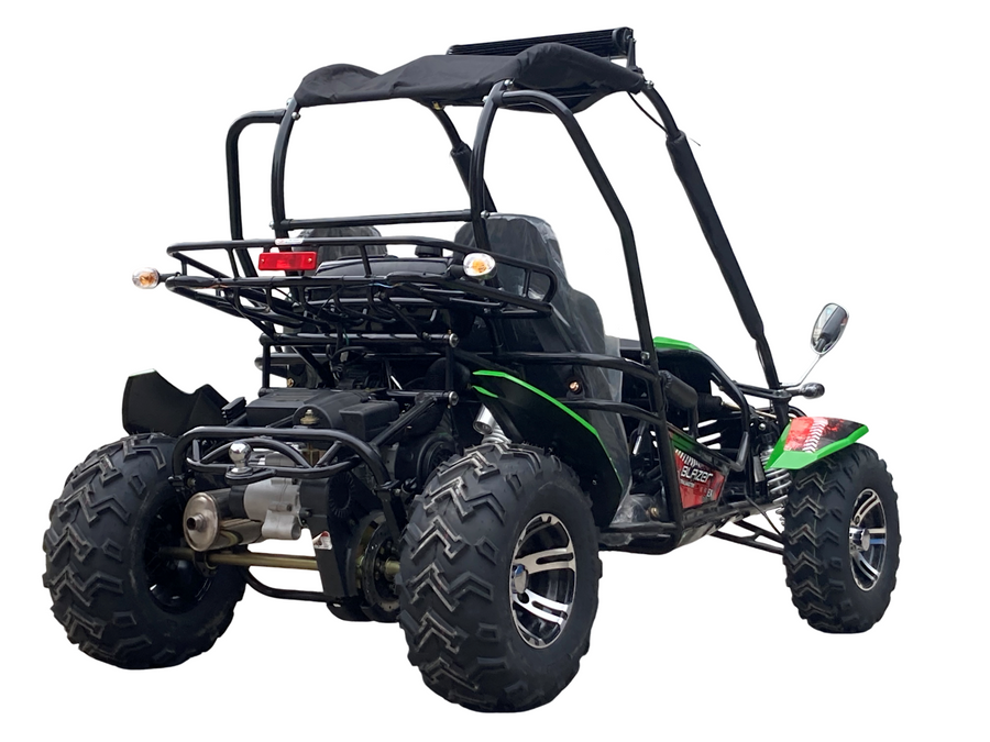 TrailMaster Blazer 200EX EFI Buggy Go Kart, LED Light Bar, Windshield Included
