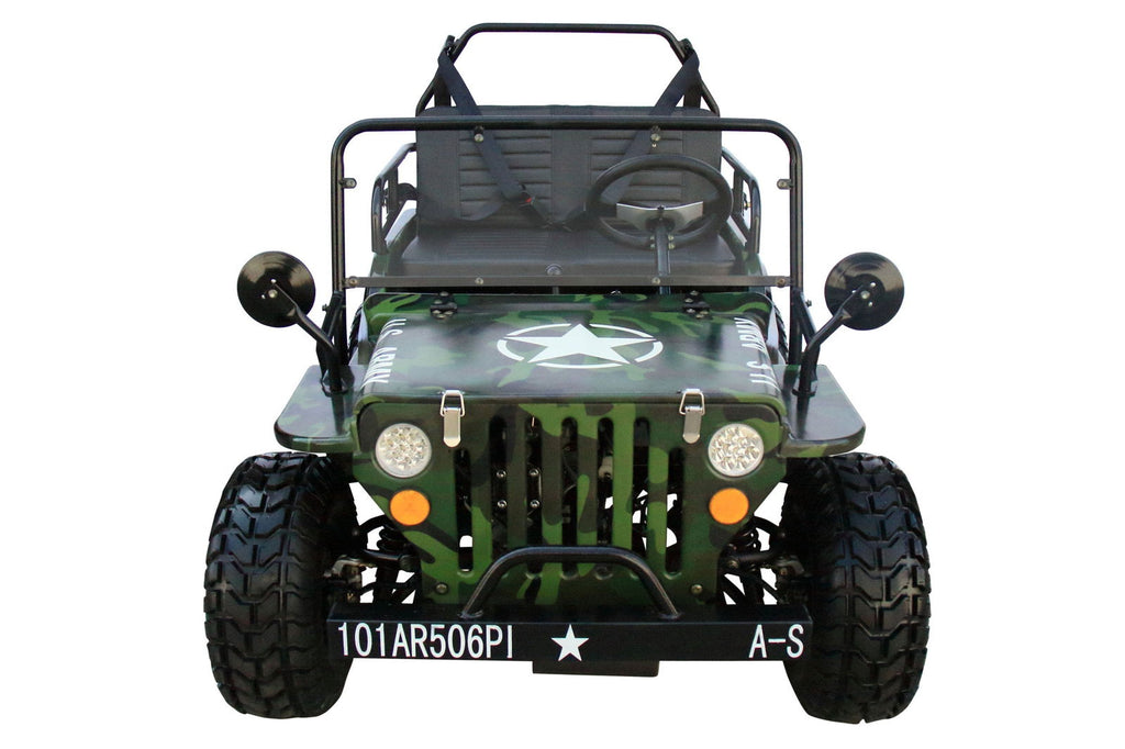 Willys Style Jeep Go Kart, 125cc Gas Engine, 3-speed with Reverse