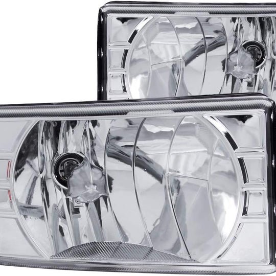 AnzoUSA 111206 LED headlight pair chrome amber for 1994-2001 Dodge Ram truck