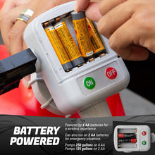 battery powered fuel pump uses AA batteries portable gas transfer pump long runtime tera pump