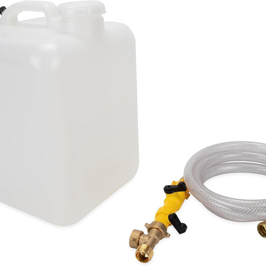 Camco 65501 boat winterizing kit with antifreeze container hose and brass fittings