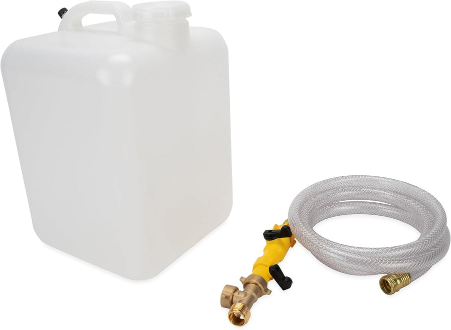Camco 65501 boat winterizing kit with antifreeze container hose and brass fittings