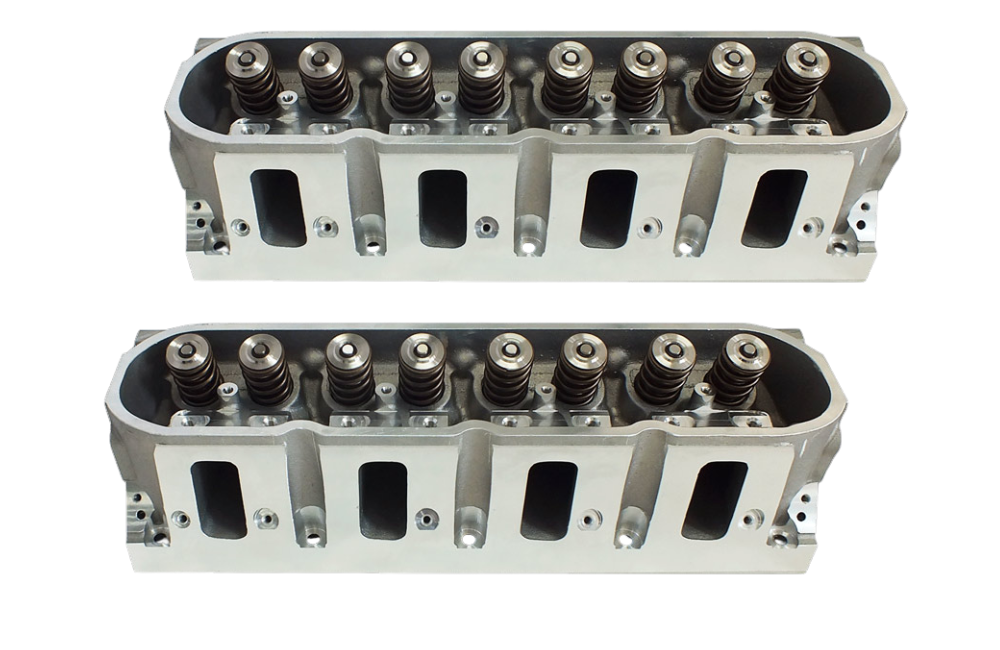 Dart Pro1 LS cylinder heads pair 280cc rectangle port assembled aluminum heads for GM LS engines top and bottom view