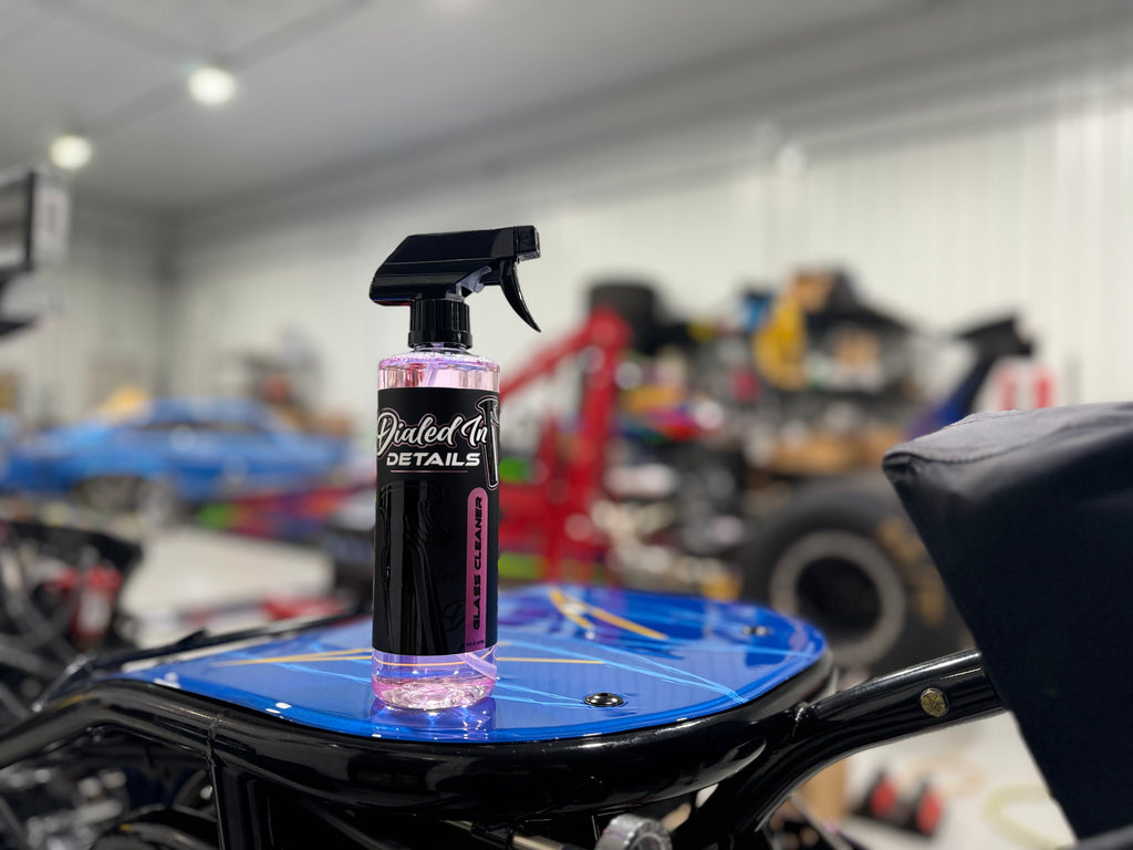 Streak-free glass finish after using Dialed In Details Glass Cleaner