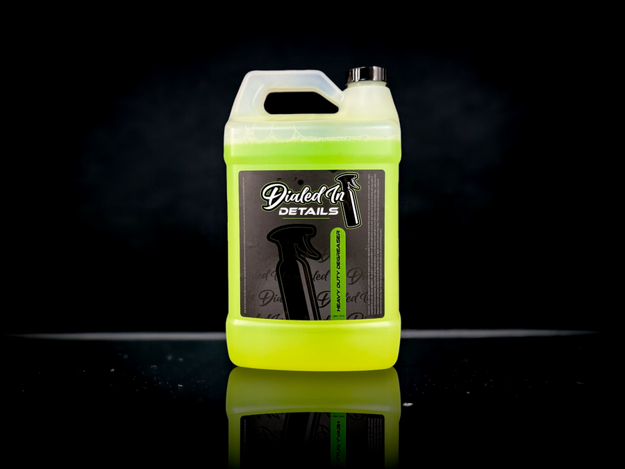 Dialed In Details Heavy Duty Degreaser cleaning brake dust from vehicle wheels