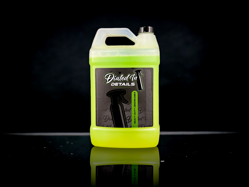 Dialed In Details Heavy Duty Degreaser cleaning brake dust from vehicle wheels