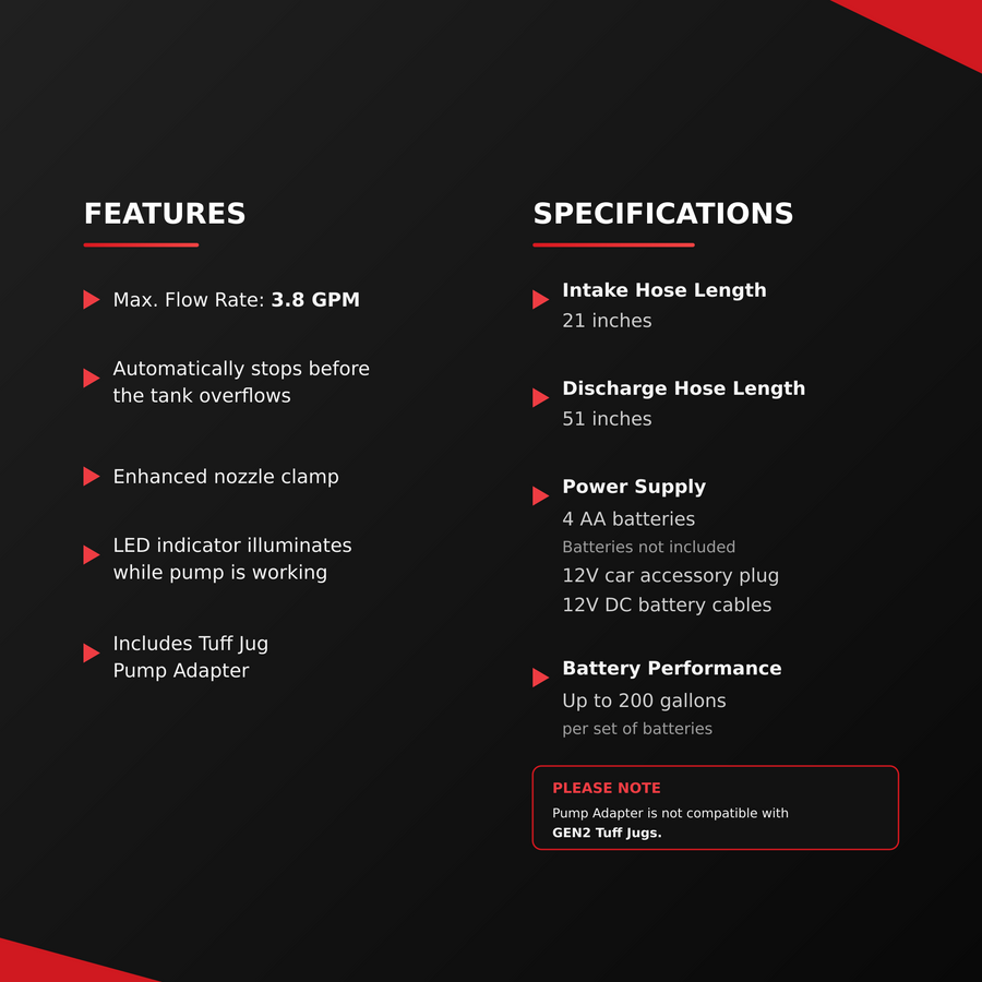 Electric Transfer Pump specifications