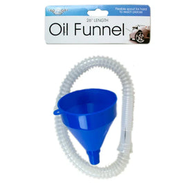 flexible automotive oil funnel with detachable long spout for tight engine access