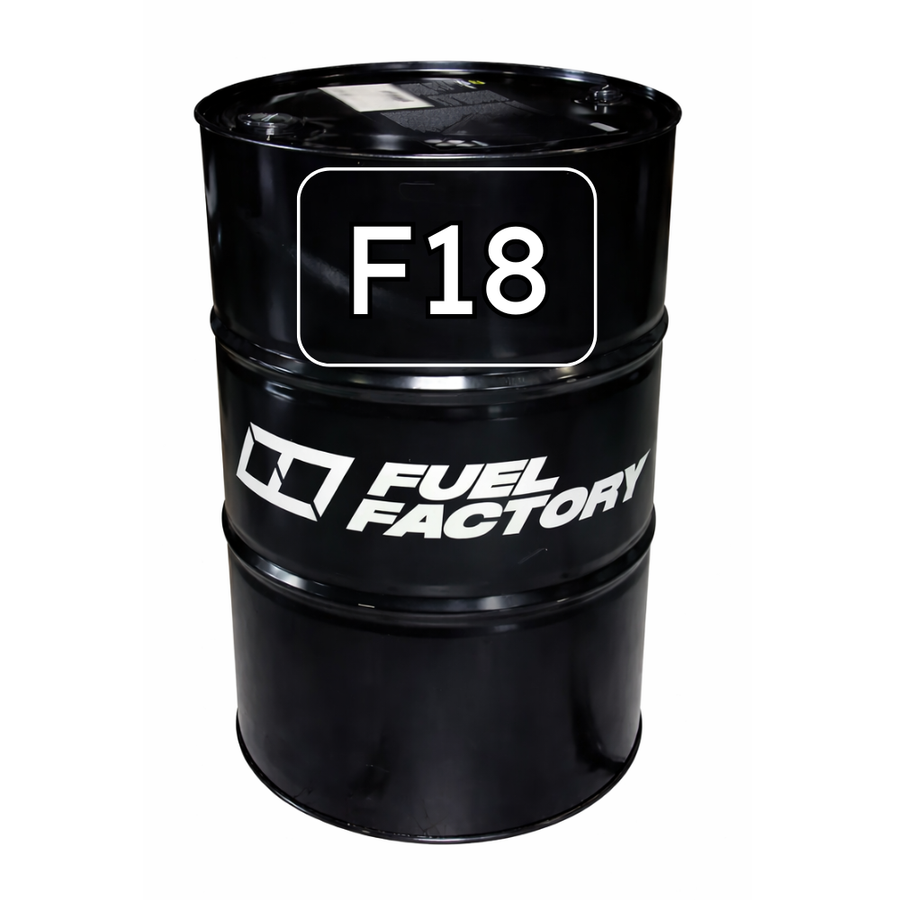 Fuel Factory F18 race fuel 54 gallon drum high performance racing gasoline bulk fuel