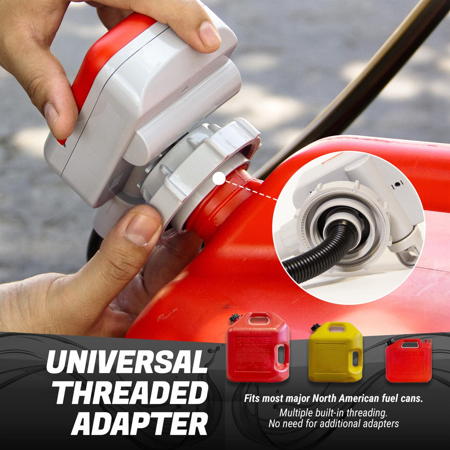 fuel transfer pump universal threaded adapter fits most gas cans tera pump battery powered pump