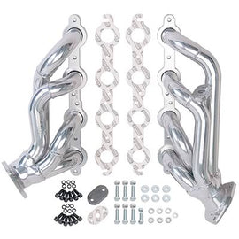 Hedman shorty headers for GM LS truck engines with silver ceramic coating
