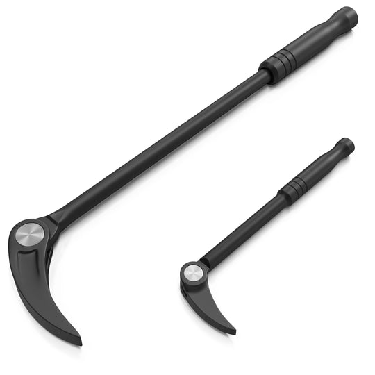 Indexing Pry Bar Set (2pc) - Heavy Duty 10" and 20" Long Pry Bars by Olsa Tools