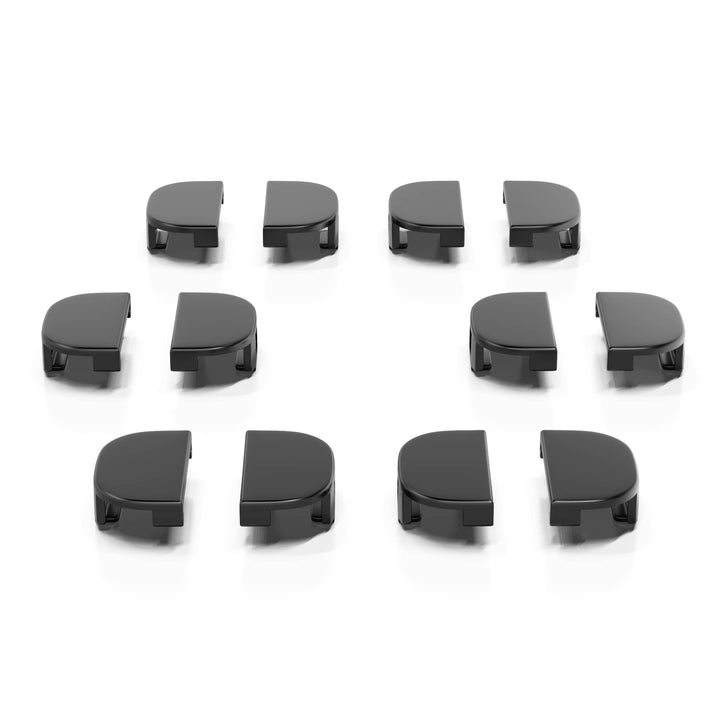 Locking Aluminum Socket Rail End Caps — 12-Pack
