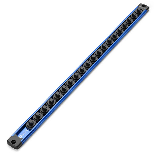 Olsa Tools Magnetic Aluminum Socket Rails, 1/4", Blue