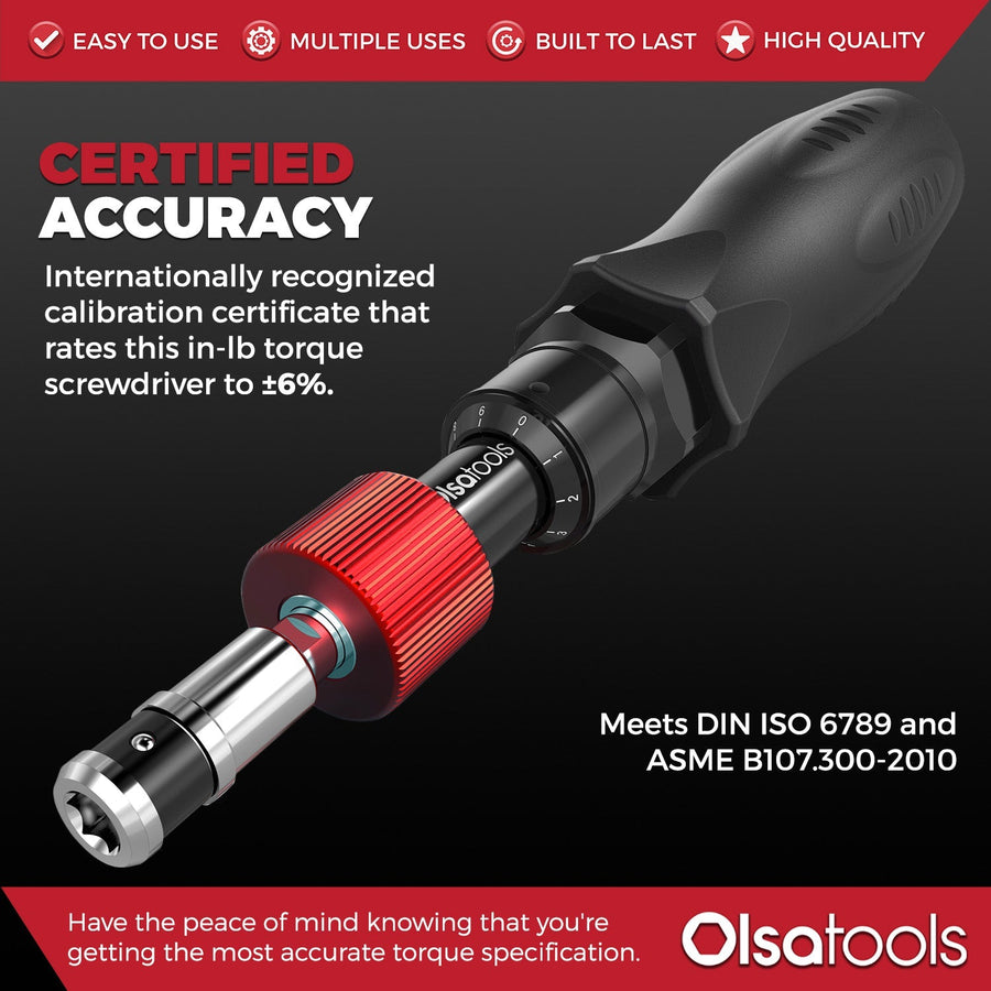 Torque Screwdriver with Hex head and T-handle, 10-50 in-lb - ±6% Accuracy