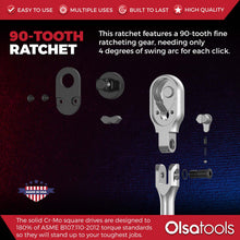 Flex Head Ratchet -  90 Tooth