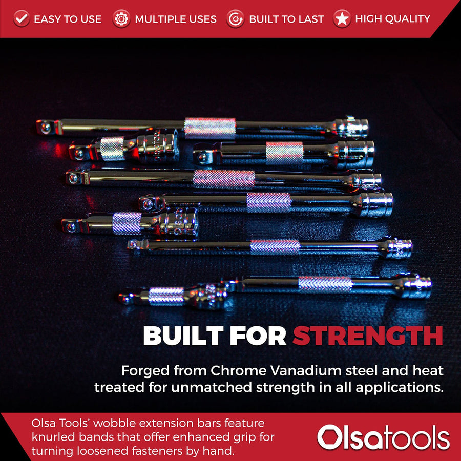 Wobble Socket Extension Set | 1/2, 3/8, 1/4" Drive Ratchet Extension Bars