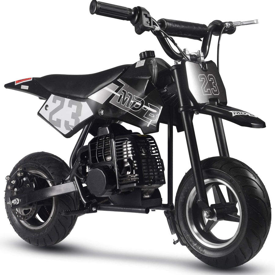 Mototec Dirt Bike Black MotoTec Supermoto 50cc 2-Stroke Kids Dirt Bike