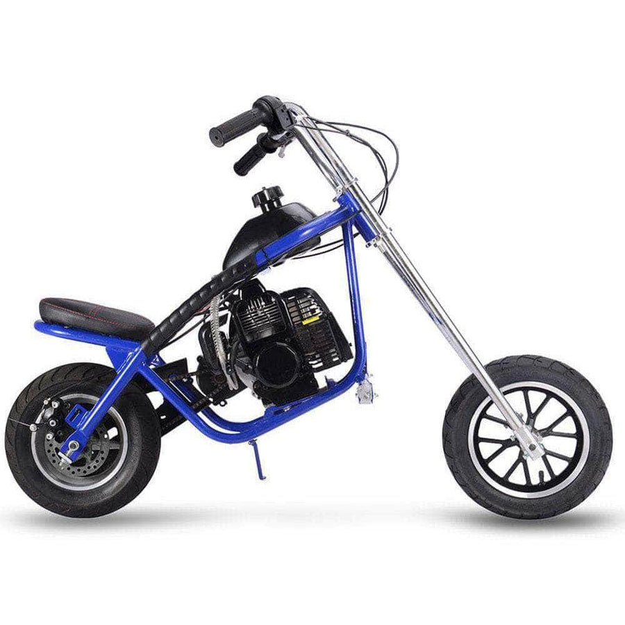 Mototec Dirt Bike Blue MotoTec 49cc Gas Mini Chopper