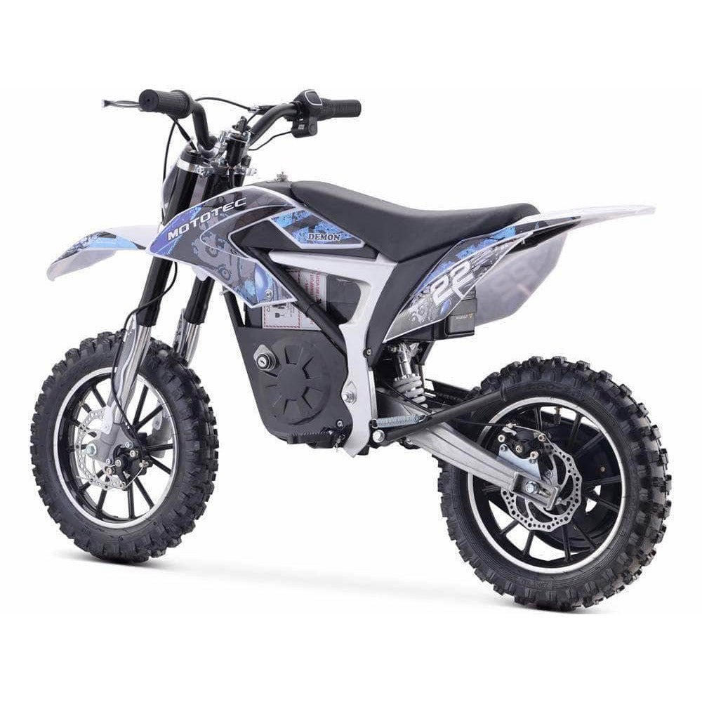 Mototec Electric Bikes Blue MotoTec 36v 500w Demon Electric Dirt Bike Lithium
