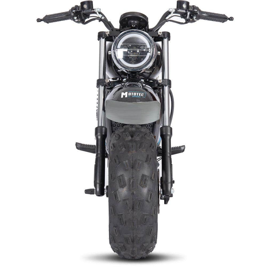 MotoTec 60V 1500W Electric Powered Mini Bike Lithium - brushless hub motor, twist throttle, all-terrain, hydraulic brakes, full suspension, max load 220 lbs