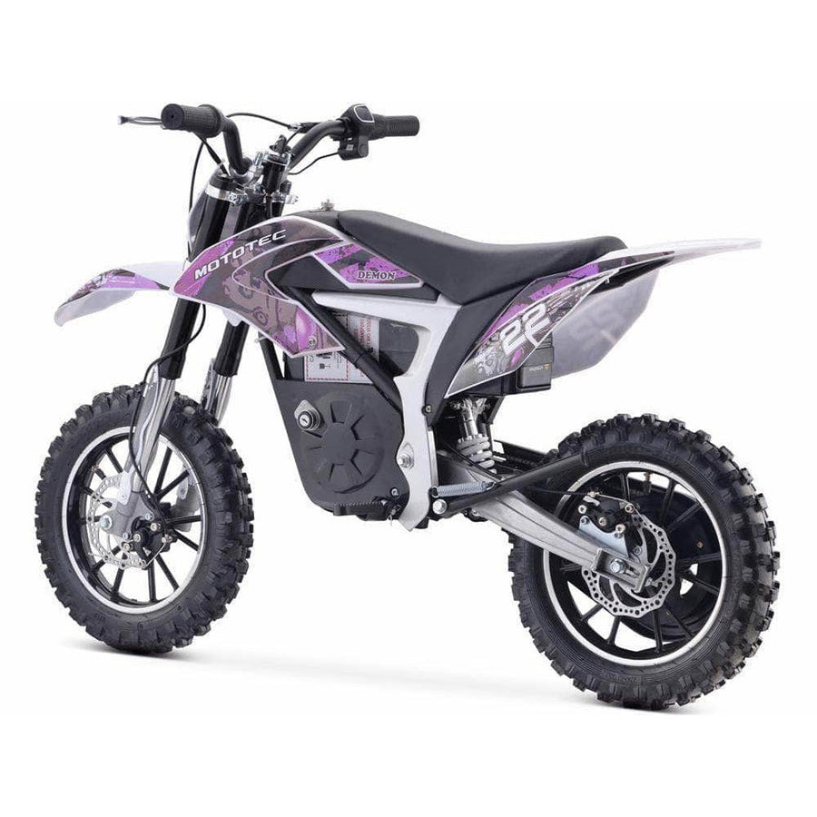 Mototec Electric Bikes Purple MotoTec 36v 500w Demon Electric Dirt Bike Lithium