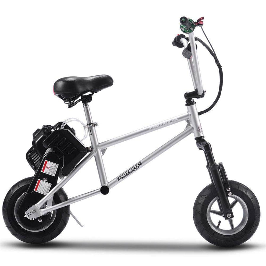 Mototec Electric Bikes Silver MotoTec 49cc Gas Mini Bike V2