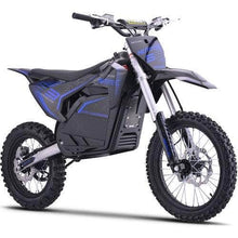 Load image into Gallery viewer, Mototec Electric Dirt Bikes Blue NEW!  MotoTec 72V Pro Electric Dirt Bike 5000w Lithium, 30Ah, brushless, front and rear suspension and hydraulic brakes, bluetooth - 100% Financing Available!  In Stock Now for Limited Time!