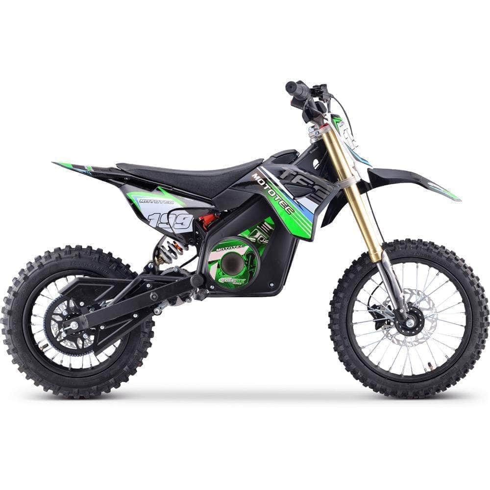 MotoTec 48V Pro Electric Dirt Bike 1800w Lithium, 13Ah, brushless, front and rear suspension