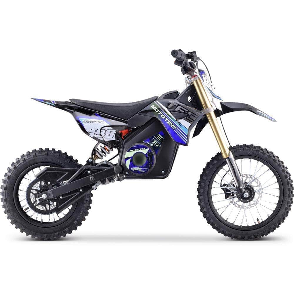 MotoTec 48V Pro Electric Dirt Bike 1800w Lithium, 13Ah, brushless, front and rear suspension