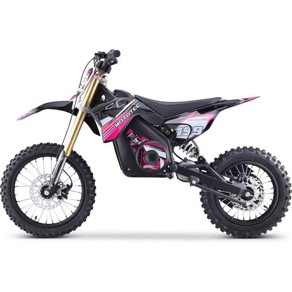 MotoTec 48V Pro Electric Dirt Bike 1800w Lithium, 13Ah, brushless, front and rear suspension