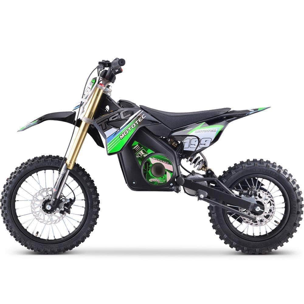 MotoTec 48V Pro Electric Dirt Bike 1800w Lithium, 13Ah, brushless, front and rear suspension