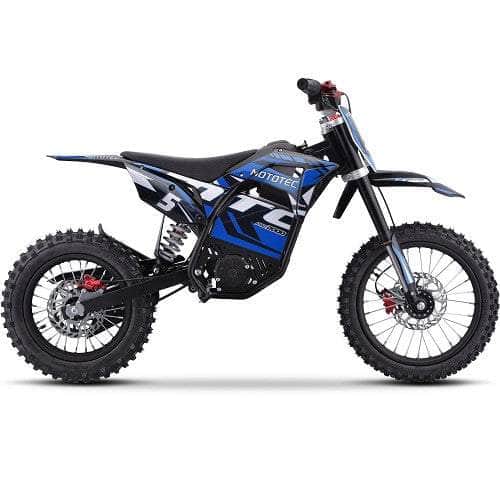 NEW! MotoTec 60V Pro Electric Dirt Bike 2000w Lithium, 15.6Ah, brushless, front and rear suspension and hydraulic brakes - 100 % Financing Available!