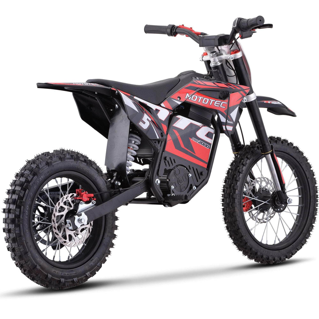 NEW! MotoTec 60V Pro Electric Dirt Bike 2000w Lithium, 15.6Ah, brushless, front and rear suspension and hydraulic brakes - 100 % Financing Available!
