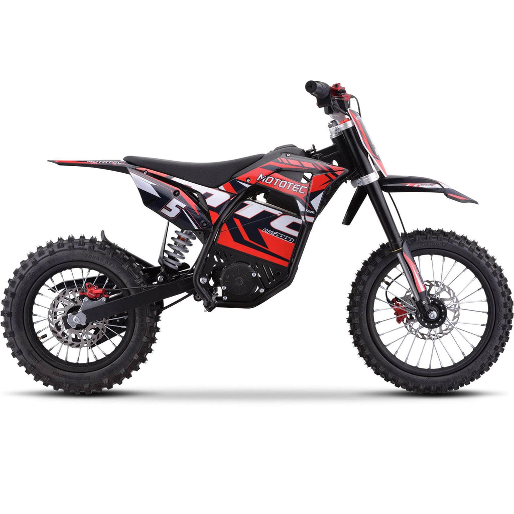 NEW! MotoTec 60V Pro Electric Dirt Bike 2000w Lithium, 15.6Ah, brushless, front and rear suspension and hydraulic brakes - 100 % Financing Available!