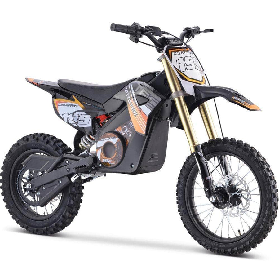 Mototec Electric Dirt Bikes Orange MotoTec 1500w 48v Pro Electric Dirt Bike