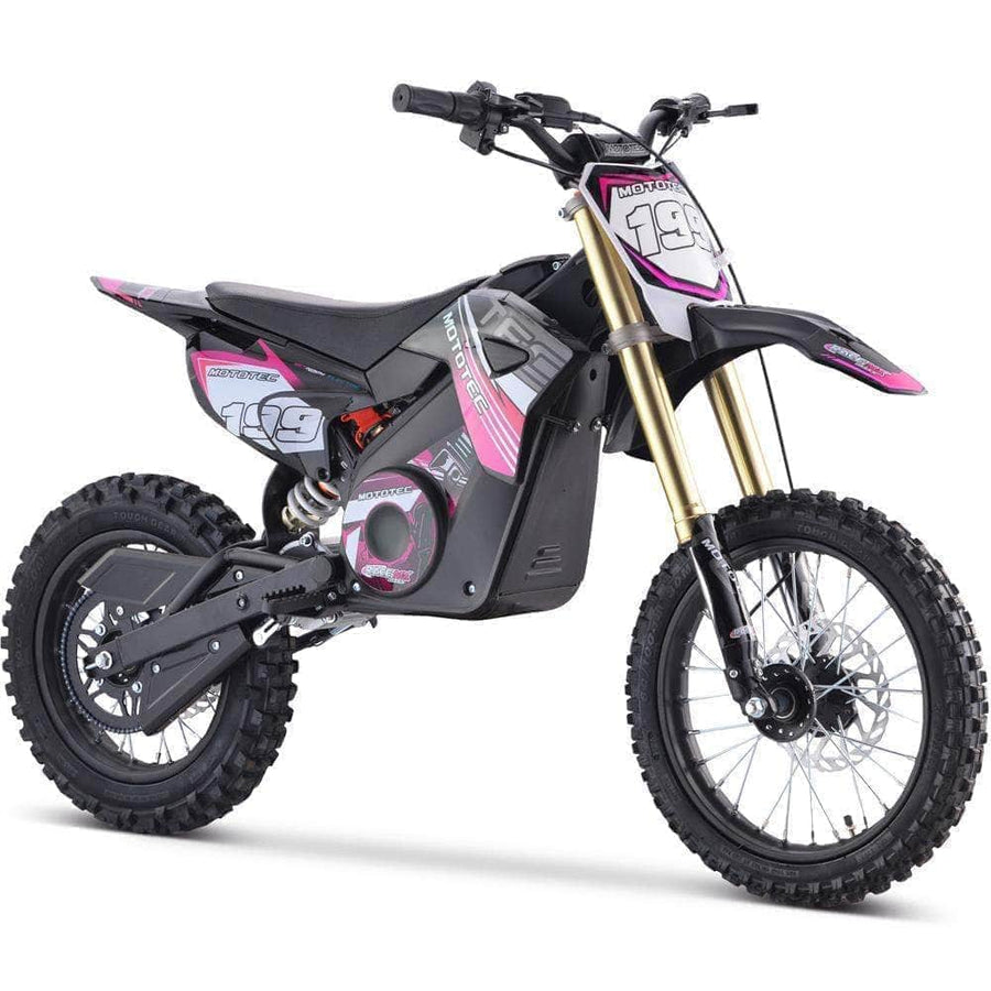 Mototec Electric Dirt Bikes Pink MotoTec 1500w 48v Pro Electric Dirt Bike