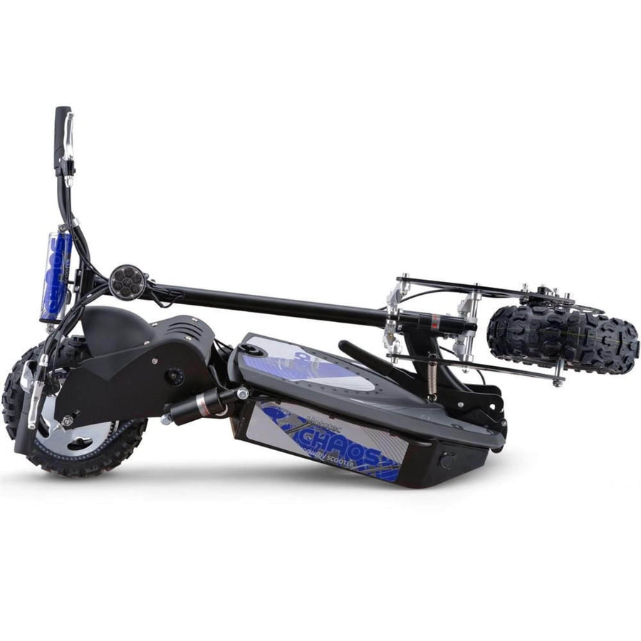 MotoTec Chaos 2000w 60v Folding Electric Scooter Black - 11-inch all terrain tires, headlight - Financing Available