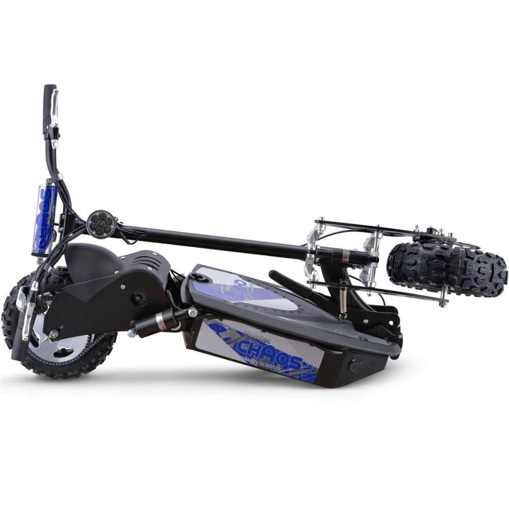 MotoTec Chaos 2000w 60v Folding Electric Scooter Black - 11-inch all terrain tires, headlight - Financing Available