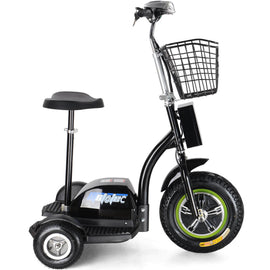 MotoTec Electric Trike 48v 500w, 3-wheel scooter with seat and basket