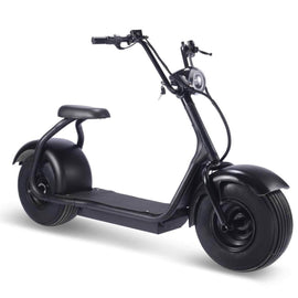 MotoTec Fat Tire 60v 18ah 2000w Lithium Electric Scooter Black - Max Rider Weight 450 lbs