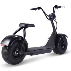 MotoTec Fat Tire 60v 18ah 2000w Lithium Electric Scooter Black - Max Rider Weight 450 lbs
