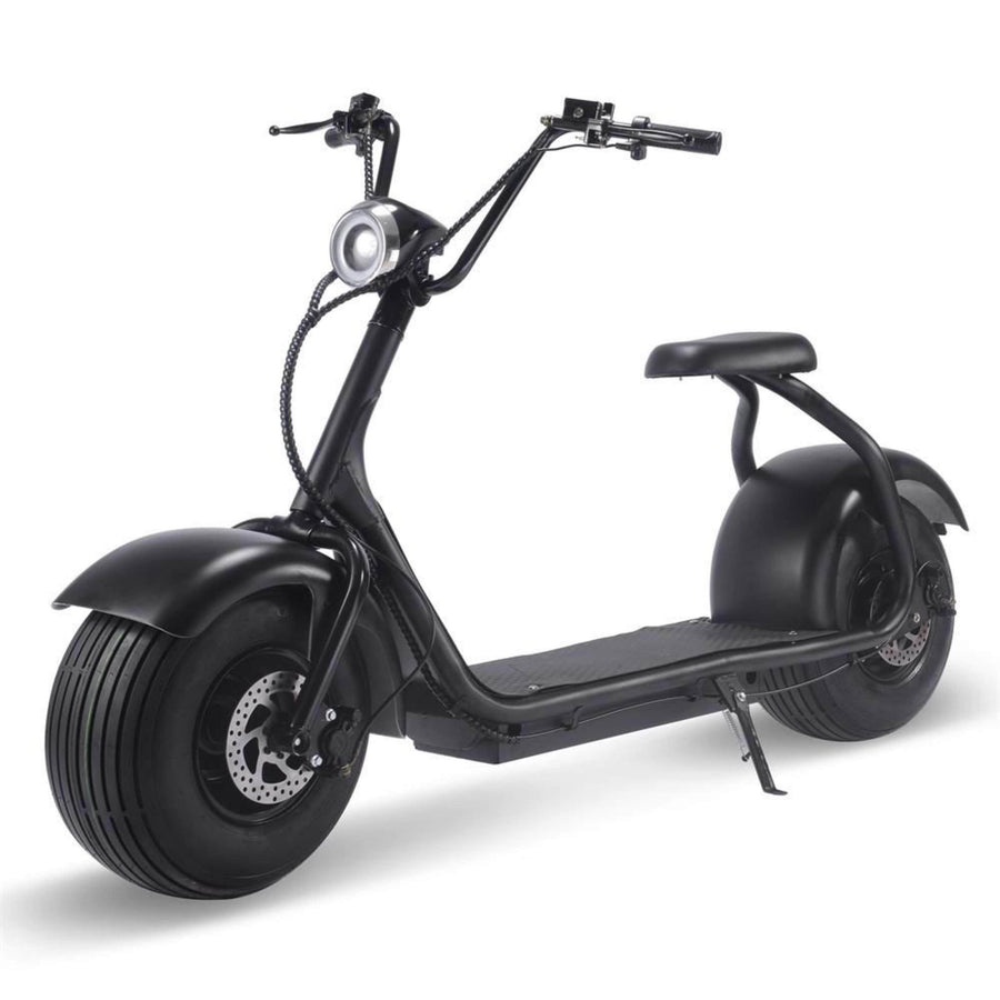 MotoTec Fat Tire 60v 18ah 2000w Lithium Electric Scooter Black - Max Rider Weight 450 lbs