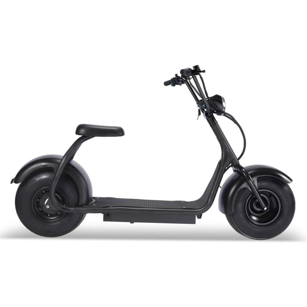 MotoTec Fat Tire 60v 18ah 2000w Lithium Electric Scooter Black - Max Rider Weight 450 lbs