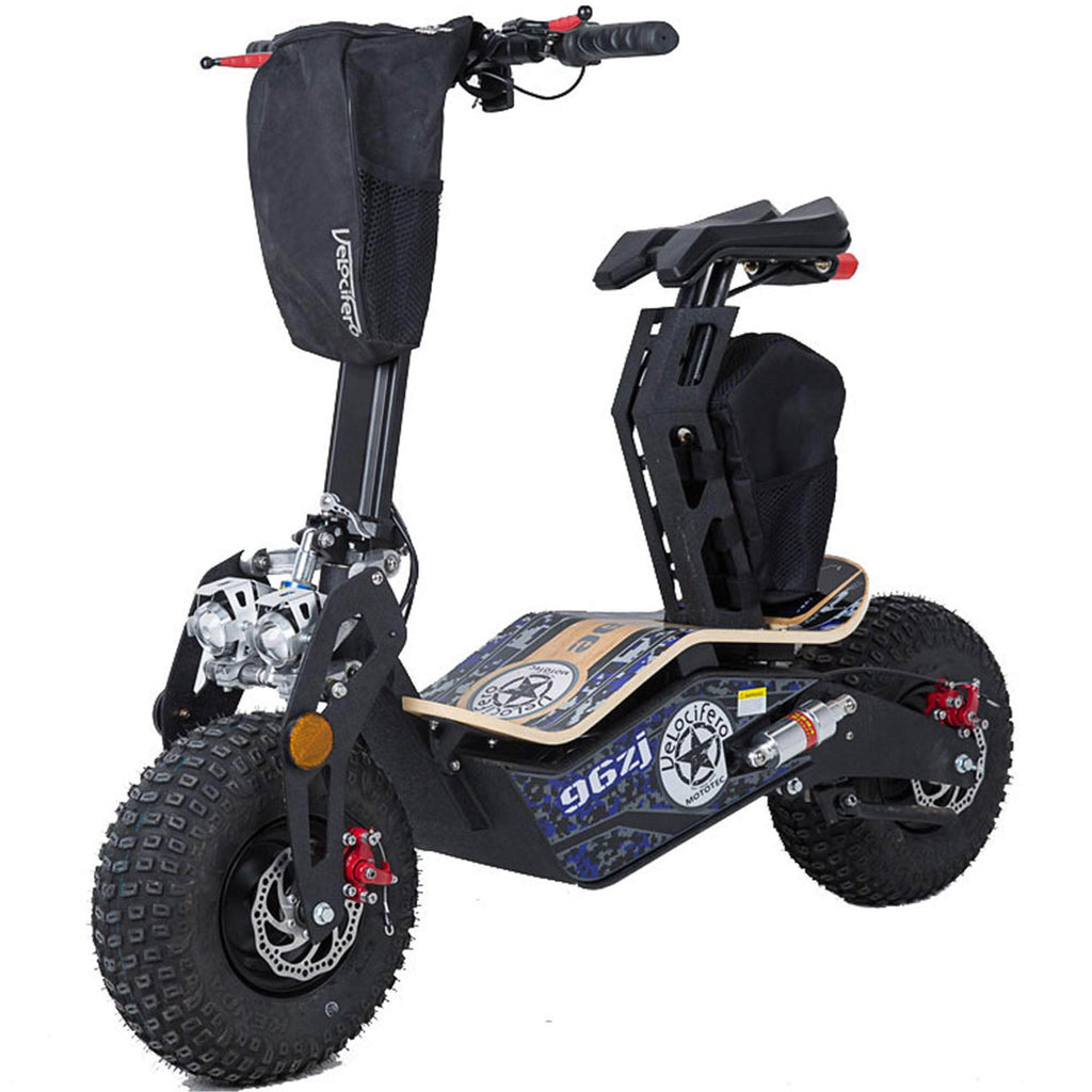 MotoTec Mad 48v 1600w Fat Tire Electric Scooter - Hub motor, Bamboo deck