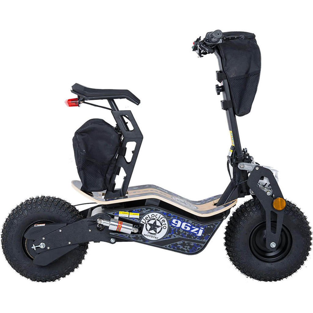 MotoTec Mad 48v 1600w Fat Tire Electric Scooter - Hub motor, Bamboo deck